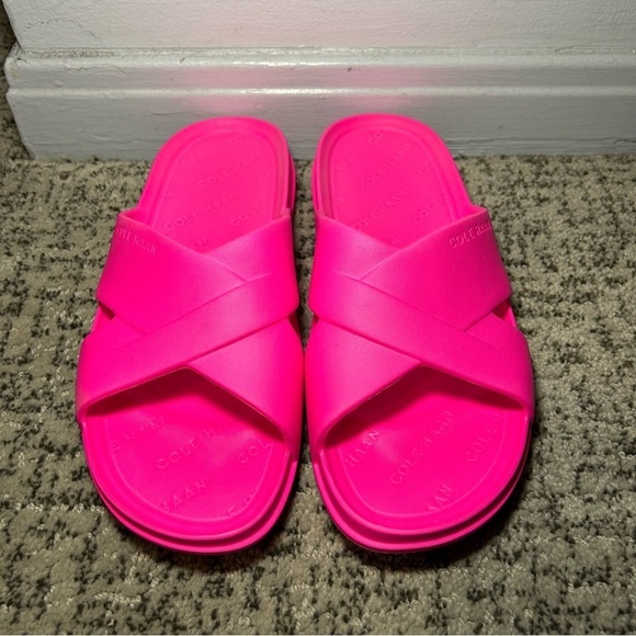 Cole Haan Hot Pink Findra Eva Pool Side Slides Size 8 - Picture 1 of 10